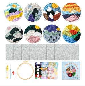 8pc Punch DIY Embroidery Kit Beginners